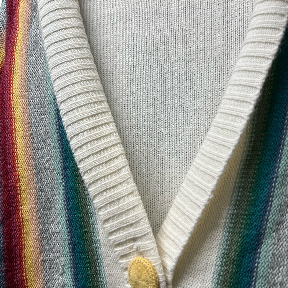 Multicolor Striped Women's Cardigan Sweater - Picture 4 of 9